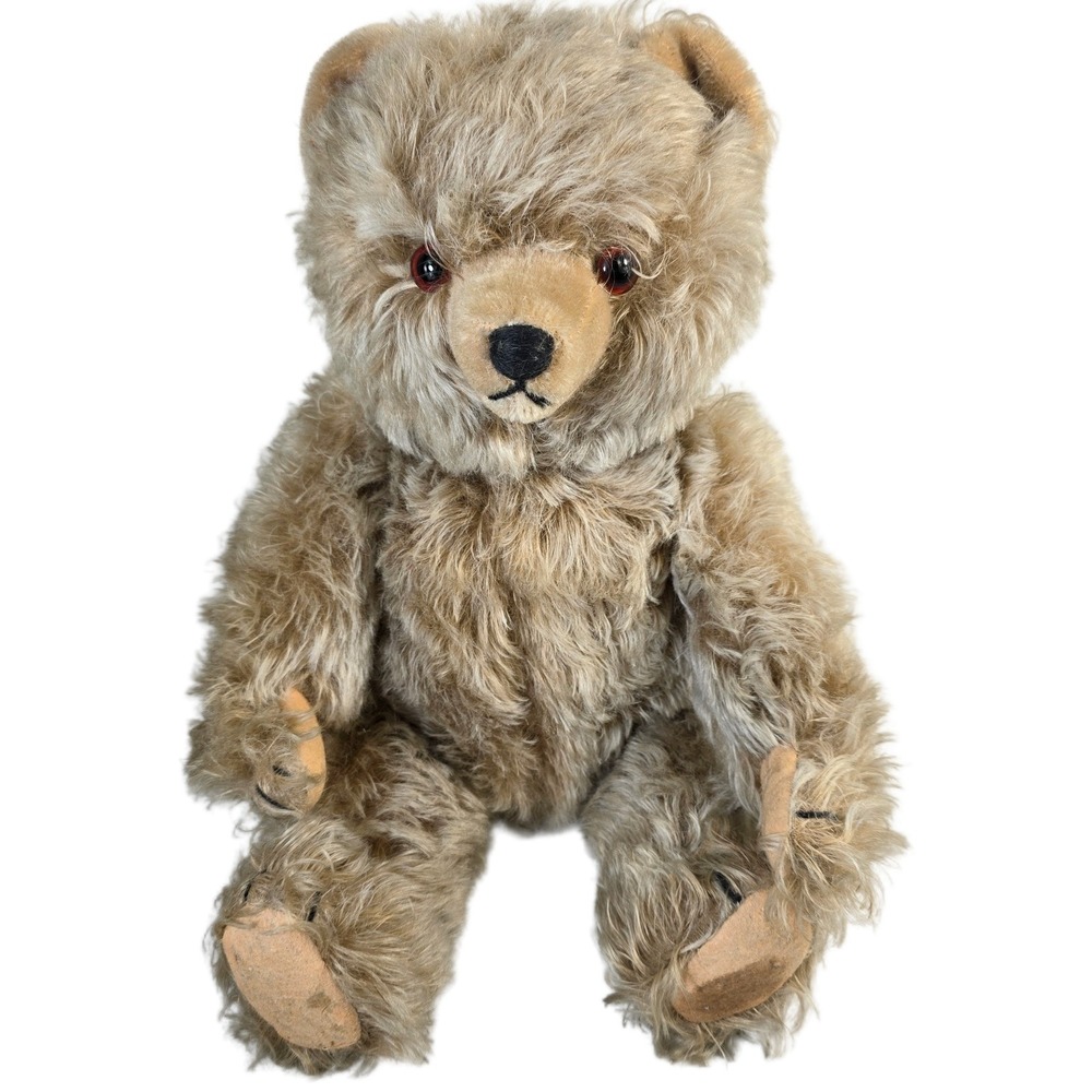 1950s VTG 18" Mohair Teddy Bear Fully Jointed Growler Hump Back Gebrüder Hermann
